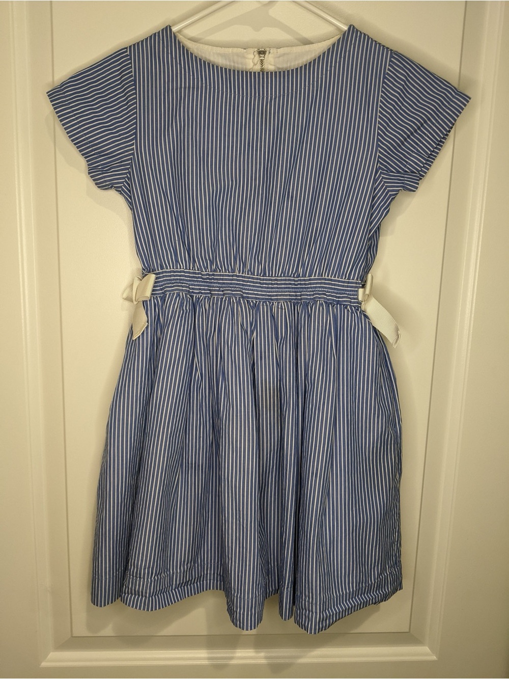 Crewcut Dress - Size 7 - Blue stripes